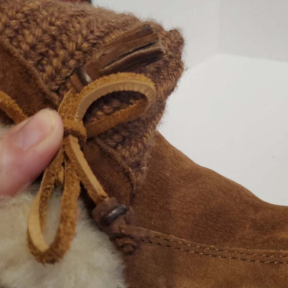 Ugg 5124 Suburb Crochet Heathered Brown Knit Boot Size 8